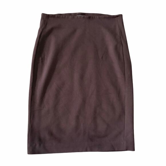 Vince Camuto Knee Length Skirt XS Brown Stretch Comfort Office Workwear Staple - Picture 1 of 6